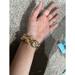 Gold statement bracelet chunky link chain wide cuff large bold metal boho